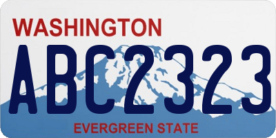 WA license plate ABC2323