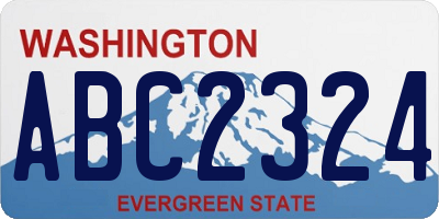 WA license plate ABC2324