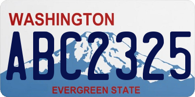 WA license plate ABC2325