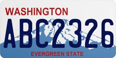 WA license plate ABC2326