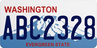 WA license plate ABC2328