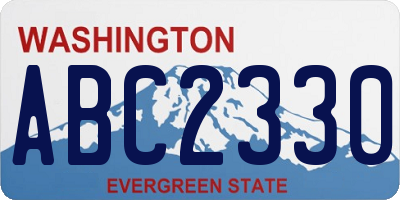 WA license plate ABC2330