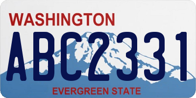 WA license plate ABC2331