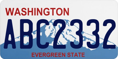 WA license plate ABC2332