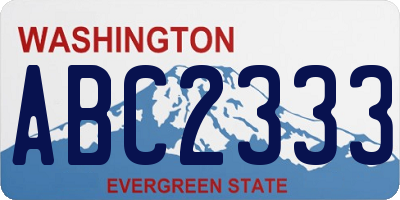 WA license plate ABC2333