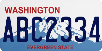 WA license plate ABC2334