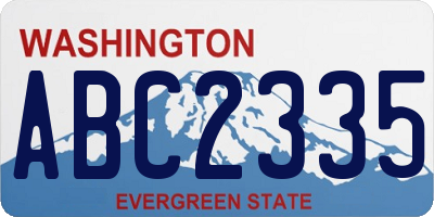 WA license plate ABC2335