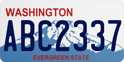 WA license plate ABC2337
