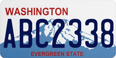 WA license plate ABC2338