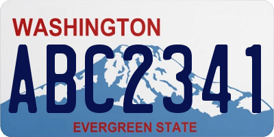 WA license plate ABC2341