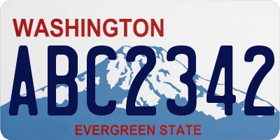 WA license plate ABC2342