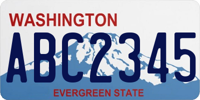 WA license plate ABC2345