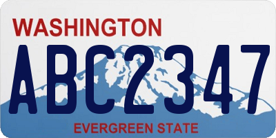 WA license plate ABC2347