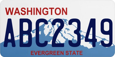 WA license plate ABC2349