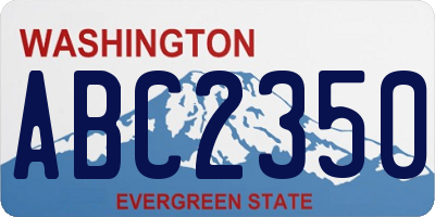 WA license plate ABC2350