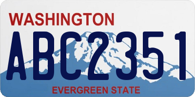 WA license plate ABC2351