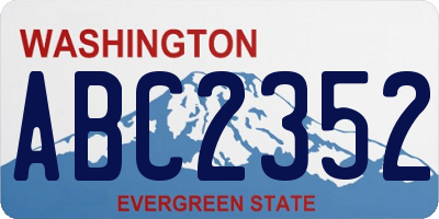 WA license plate ABC2352