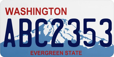 WA license plate ABC2353