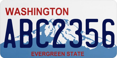 WA license plate ABC2356