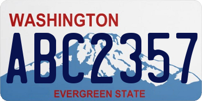 WA license plate ABC2357