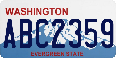 WA license plate ABC2359