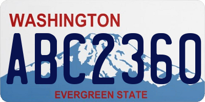 WA license plate ABC2360