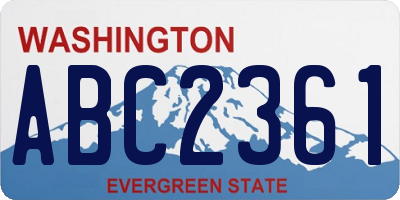 WA license plate ABC2361