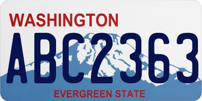 WA license plate ABC2363