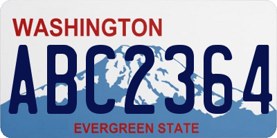 WA license plate ABC2364