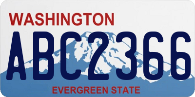WA license plate ABC2366