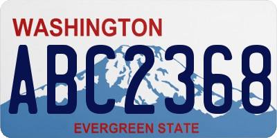 WA license plate ABC2368