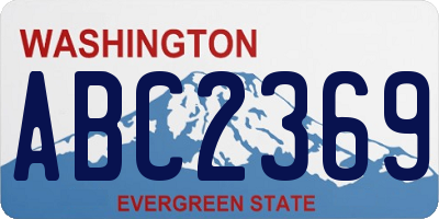 WA license plate ABC2369