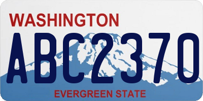 WA license plate ABC2370