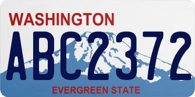 WA license plate ABC2372