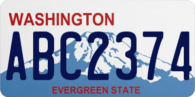 WA license plate ABC2374