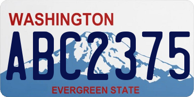 WA license plate ABC2375