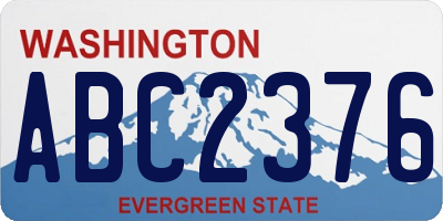 WA license plate ABC2376