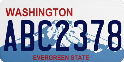 WA license plate ABC2378