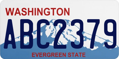 WA license plate ABC2379