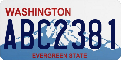 WA license plate ABC2381