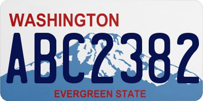 WA license plate ABC2382