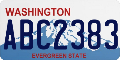 WA license plate ABC2383