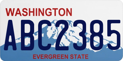 WA license plate ABC2385