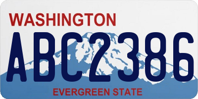 WA license plate ABC2386
