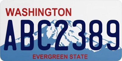 WA license plate ABC2389
