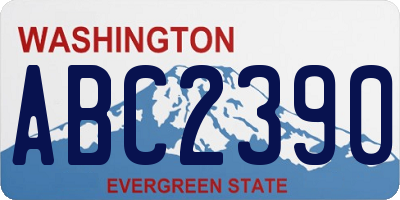 WA license plate ABC2390