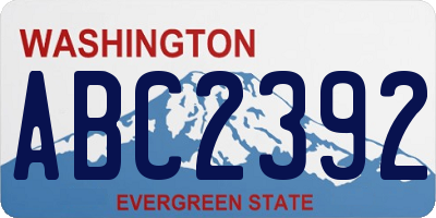 WA license plate ABC2392