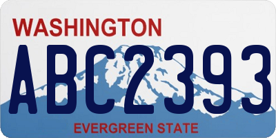 WA license plate ABC2393