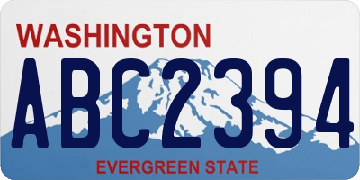 WA license plate ABC2394