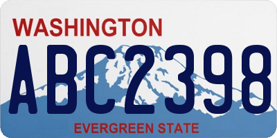 WA license plate ABC2398